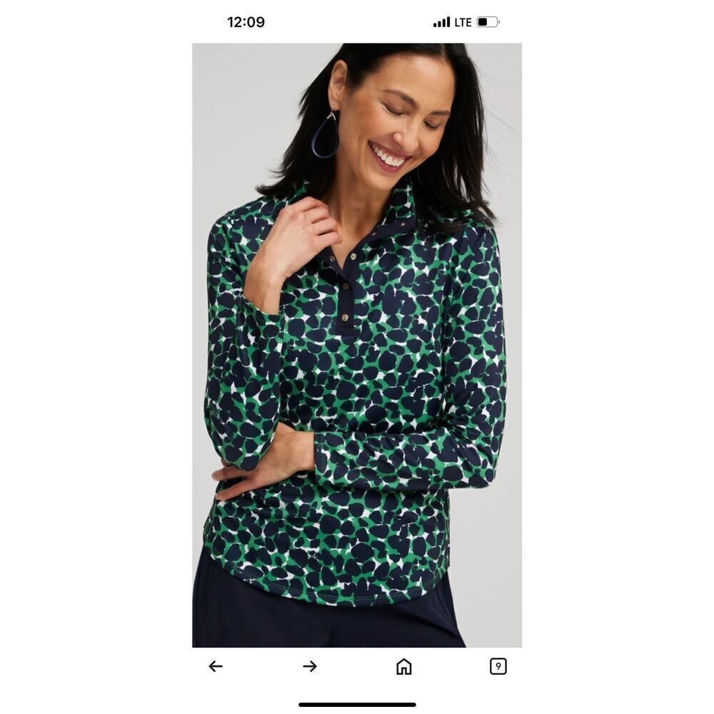 Chico’s Zenergy Mosaic Athletic Shirt Woman’s Small Golf Polo